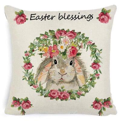 Pillow Case Easter Cute Bunny Pillow Cartoon Garland Candy E