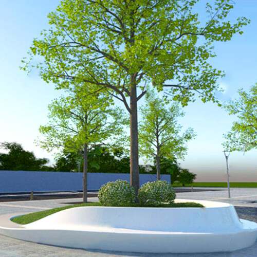 GRC 异形树池座椅创意商场休闲椅景观公园户外园林坐凳休息坐椅子