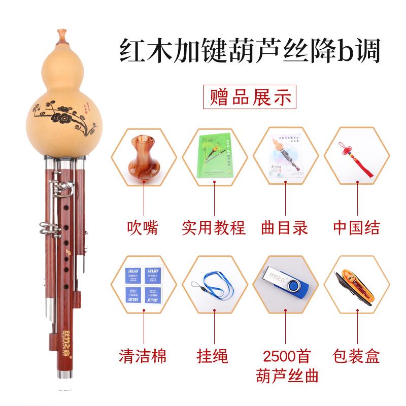 正品孔七葫芦丝加两键c调降b调f调g调专业管演奏人型成黑檀木红木