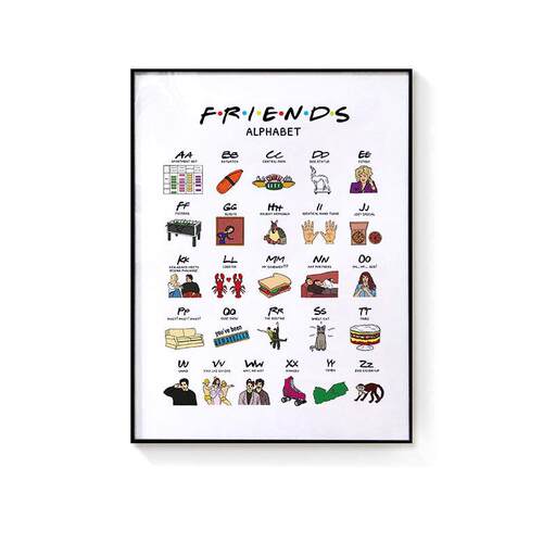 老友记Friends六人行影音房背景墙壁画美剧海报墙贴装饰卧室