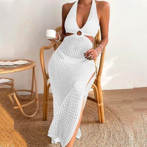 Beach skirt women's knitted hollow beach bikini swimsuit