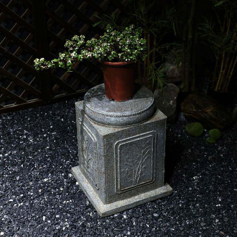 落地式摆件彷石梅兰竹菊墩人造石柱户外台造景新中庭院园盆景底座