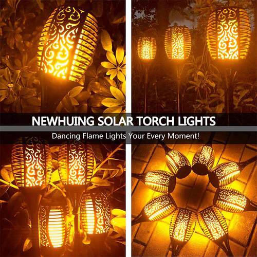 96LED Solar LED Flame Torch Light Outdoor pack Waterproof De