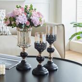 轻奢高档覆古蜡烛台客厅餐桌中古浪漫高级感烛光晚餐家用道具摆件