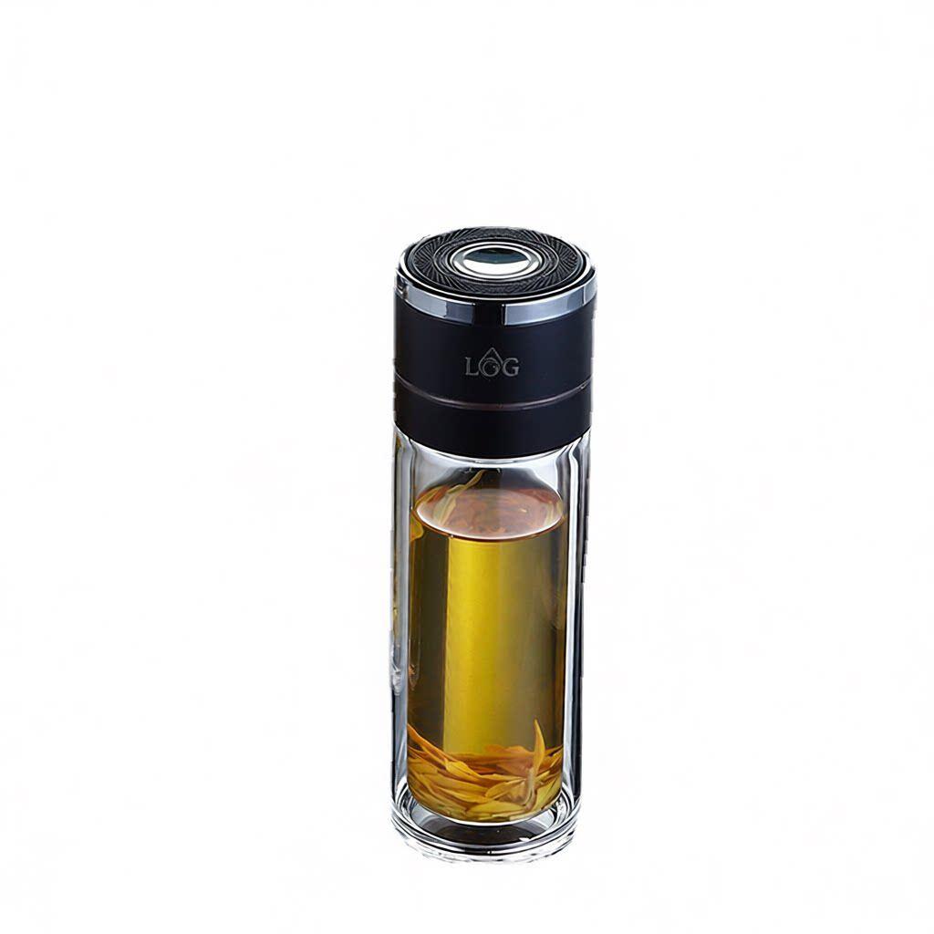 车载速开杯茶水分离杯子玻璃杯高级感耐高温双层男士玻璃水杯