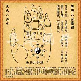先天八卦掌诀周易易经知识国学八卦图阴阳鱼太极图玄关客厅装饰画