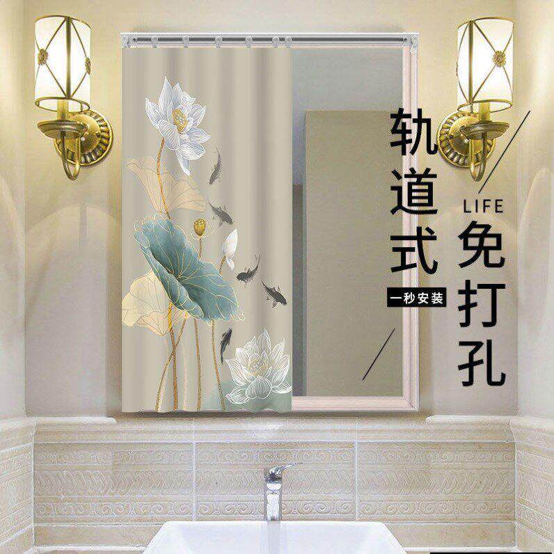 镜子遮挡神器挡镜子神器遮挡帘遮盖布帘拉帘穿衣镜遮挡帘免打孔