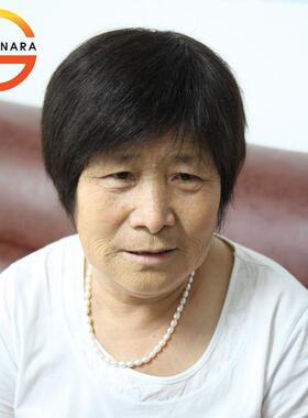 高档直购产品中老年手假发，工采编织母亲，白色真发假发，短发，