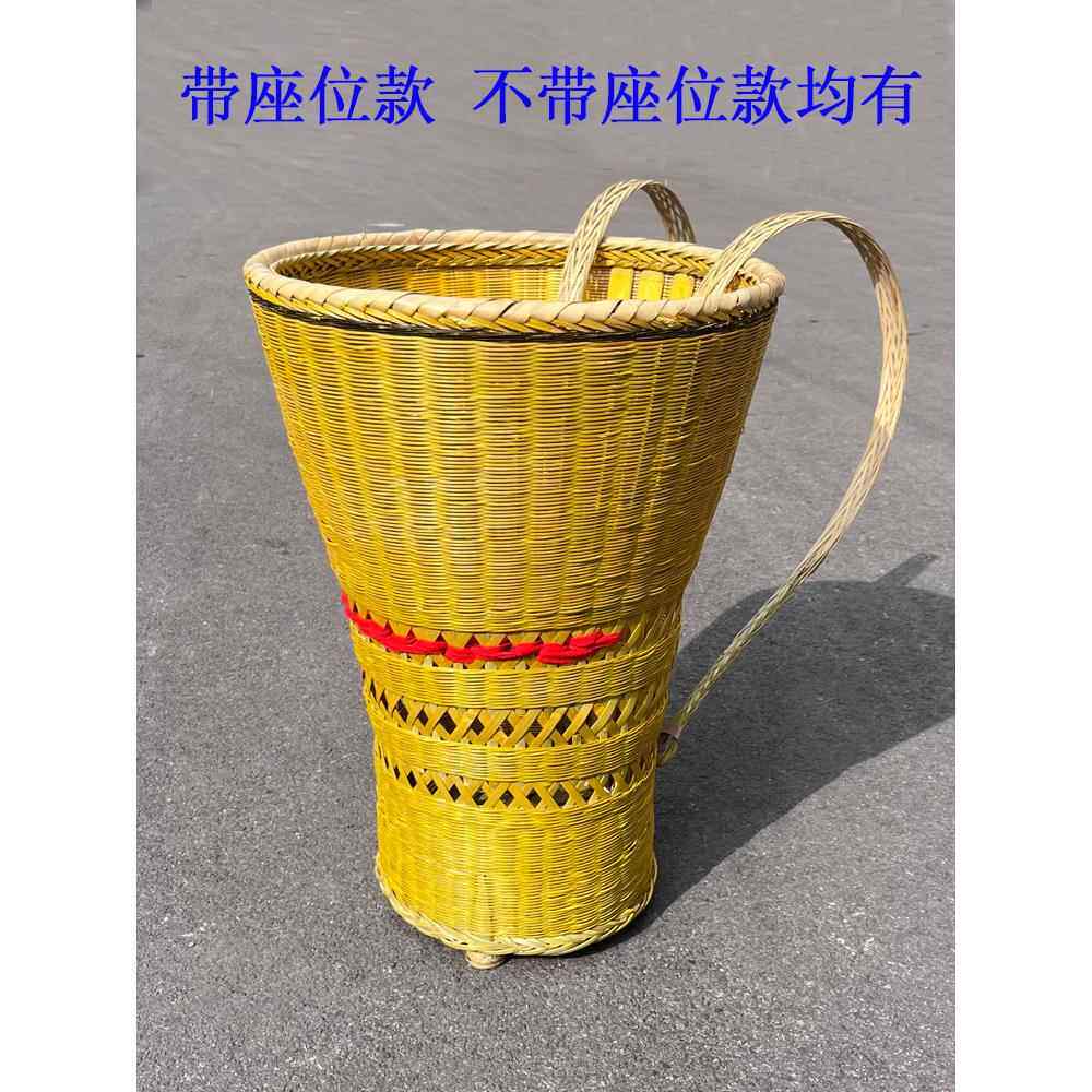 手工竹编大竹篓民族特色宝宝背篼婴儿竹竹篓1-4岁可坐揹筐舞蹈道