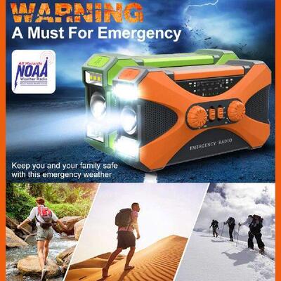 Dual Speaker Stereo Emergency Hand Crank Radio Dual Speaker