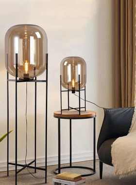 北欧后现代玻璃装饰创意落地灯 led玻璃圆球台灯复古立式落地灯