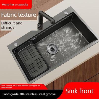 Pong布料图案手工大单槽304不锈钢纳米水槽9050洗碗机特殊替代蔬