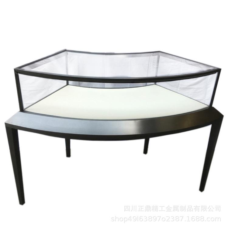 柜台加工中岛珠宝首饰柜展示柜圆形不锈钢展柜首饰柜弧形陈列柜
