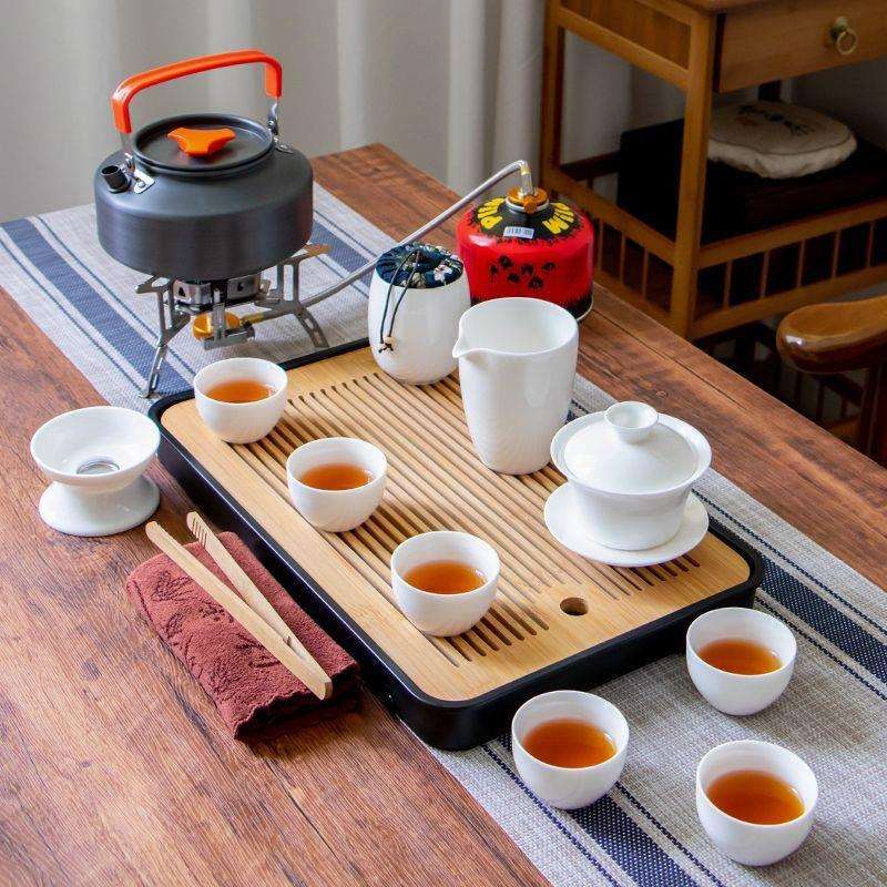 Ehd便携式旅行户外茶具套装带烧水炉野外露营煮茶壶泡茶炉具喝茶