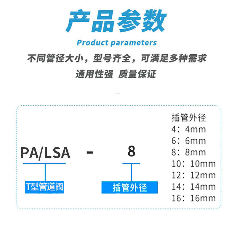 单向可调管道限节流阀气动管快插接头PA LSA-4 6 8 10 12精品黑白