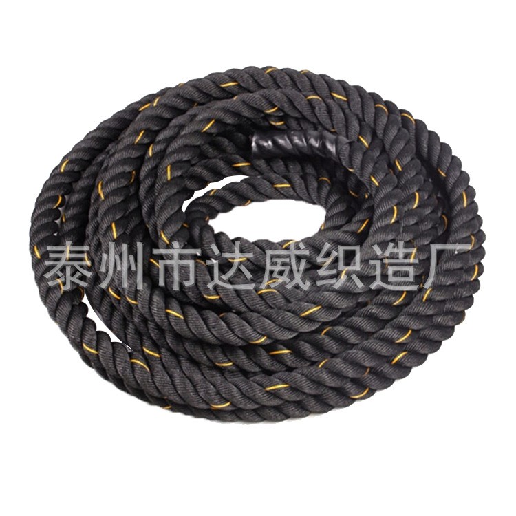 战绳ufc体能训练绳格斗绳健身粗绳大甩绳搏斗绳黑色训练绳