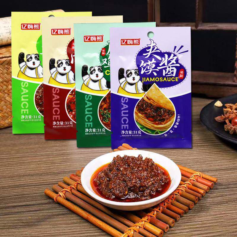 香菇拌饭酱亿嗨熊牛肉酱香菇酱藤椒拌饭夹馍酱袋装小包装学校食堂