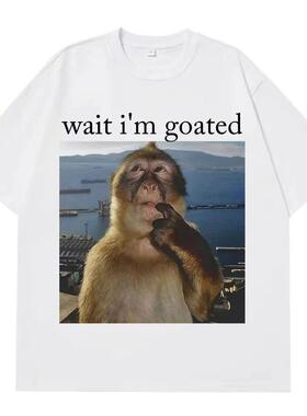 Wait I'm Goated Funny Thinking Monkey Meme Brainrot Gift