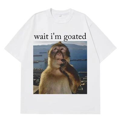 Wait I'm Goated Funny Thinking Monkey Meme Brainrot Gift