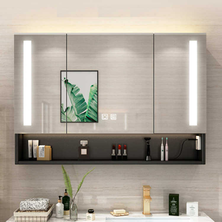 智能镜柜不锈钢led镜箱黑色镜柜开放架镜柜带灯发光镜柜支持非标,家装主材,浴室镜,淘宝优惠券,粉丝福利购,淘宝优惠卷
