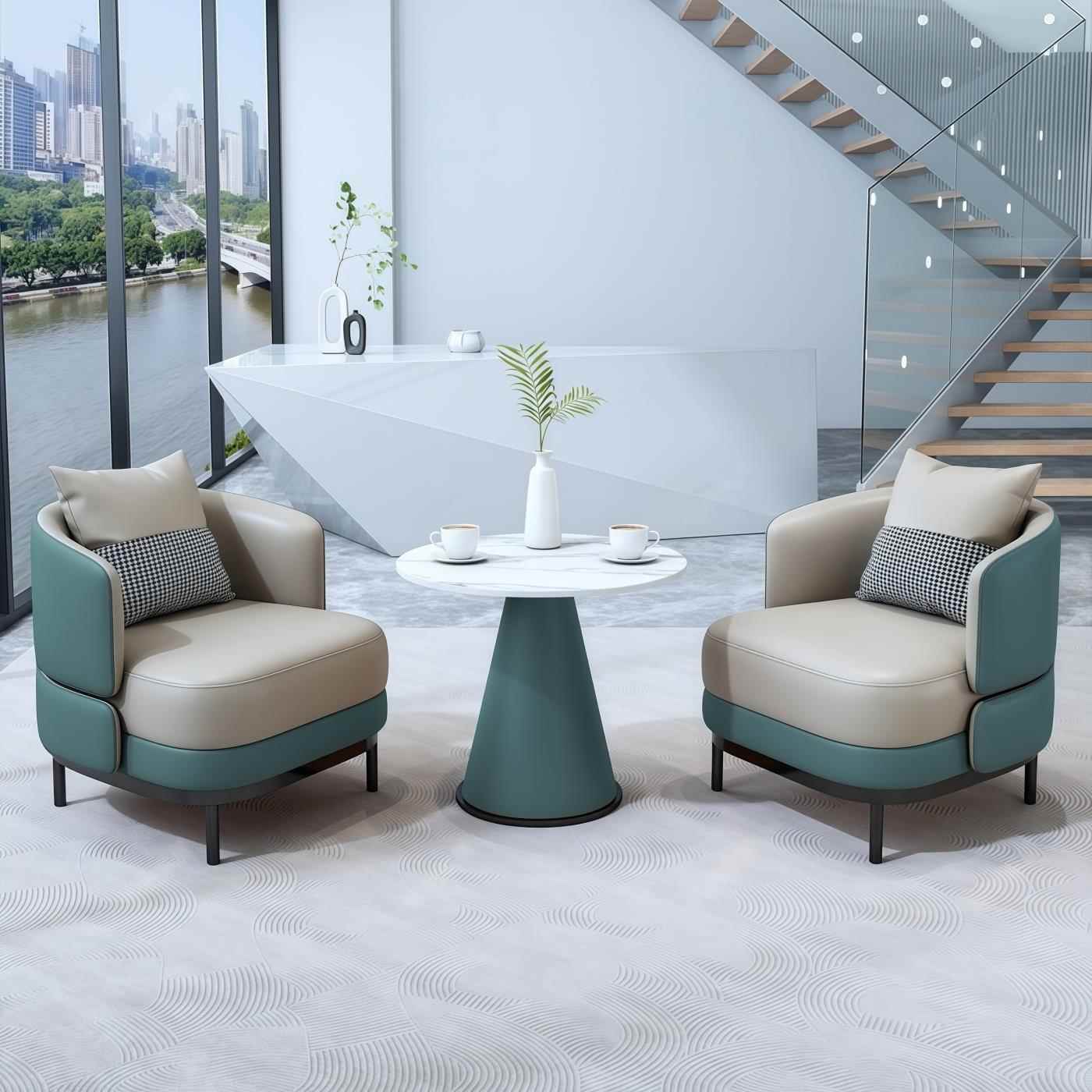 酒店商务接待沙发休息区美容院会客售楼处办公室休闲洽谈桌椅组合