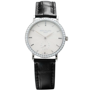 [9.8新]百达翡丽古典表系列18k白金镶钻手动机械手表女表7120G