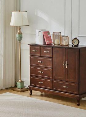 实木五斗柜卧室置抽屉式斗橱客厅UAR简现代约收纳储物柜矮衣柜物