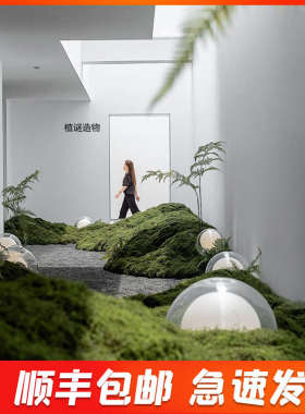 发光圆球灯双层球灯绿植落地灯球户外草坪灯亚克力透明球灯