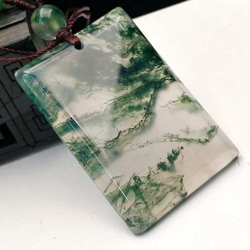 批发水草玛瑙玉石安无事牌子挂件玛瑙玉器吊坠玉佩