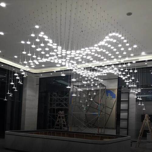 非标工程灯具小平板组合造型售楼部沐足城前台造型铝材led小吊灯