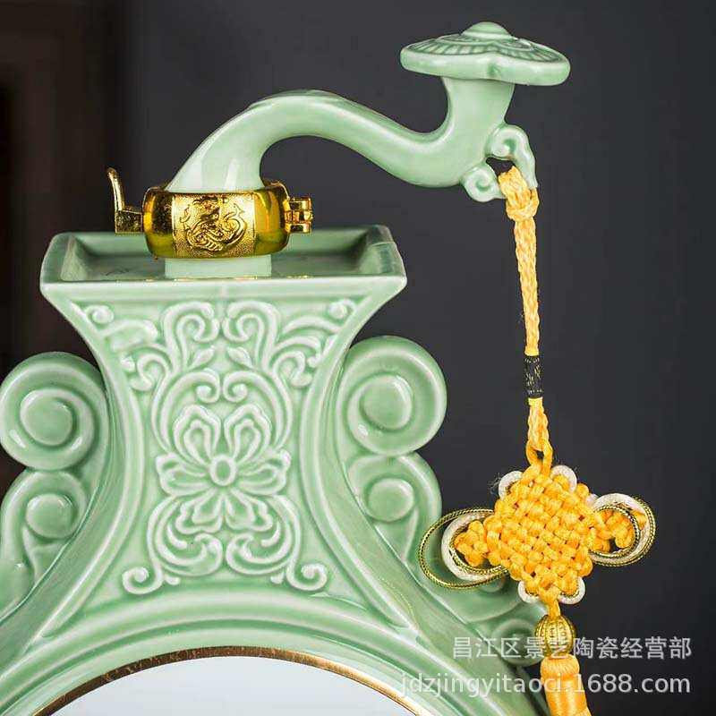 景德镇陶瓷酒瓶5斤装青釉吉祥如意工艺酒坛 家用密封收藏泡酒酒具