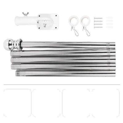Stainless Steel Flagpole with Bracket Rotating and Stand