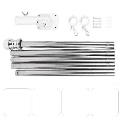 Stainless Steel Flagpole with Bracket Rotating and Stand