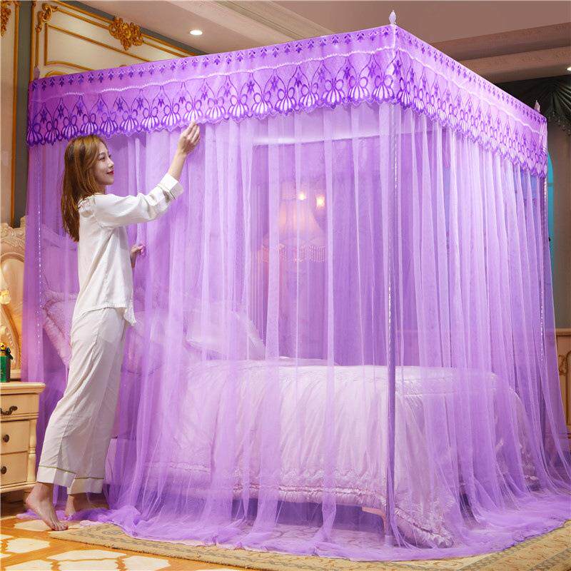 蚊m帐家用加厚三开门1.5卧室双人廷宫1.8m双人公床主帐子RM-2024-