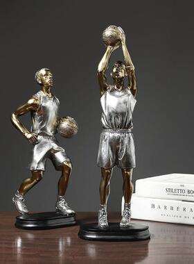 简约书柜篮球运动雕塑人物摆件现代家居客厅酒柜电视柜装饰品摆设