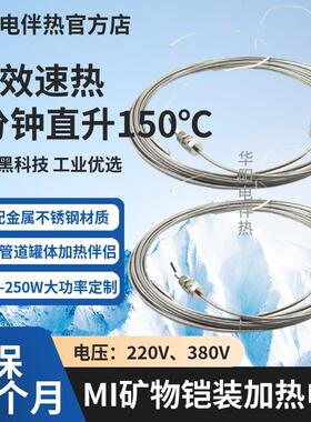 矿物绝缘MI加热电缆 铠装伴热带大功率双芯不锈钢加热丝220V/380V