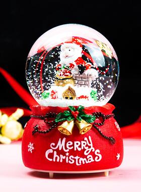 圣诞节梦幻水晶球摆件音乐盒八音盒小女孩公主儿童女童生日礼物
