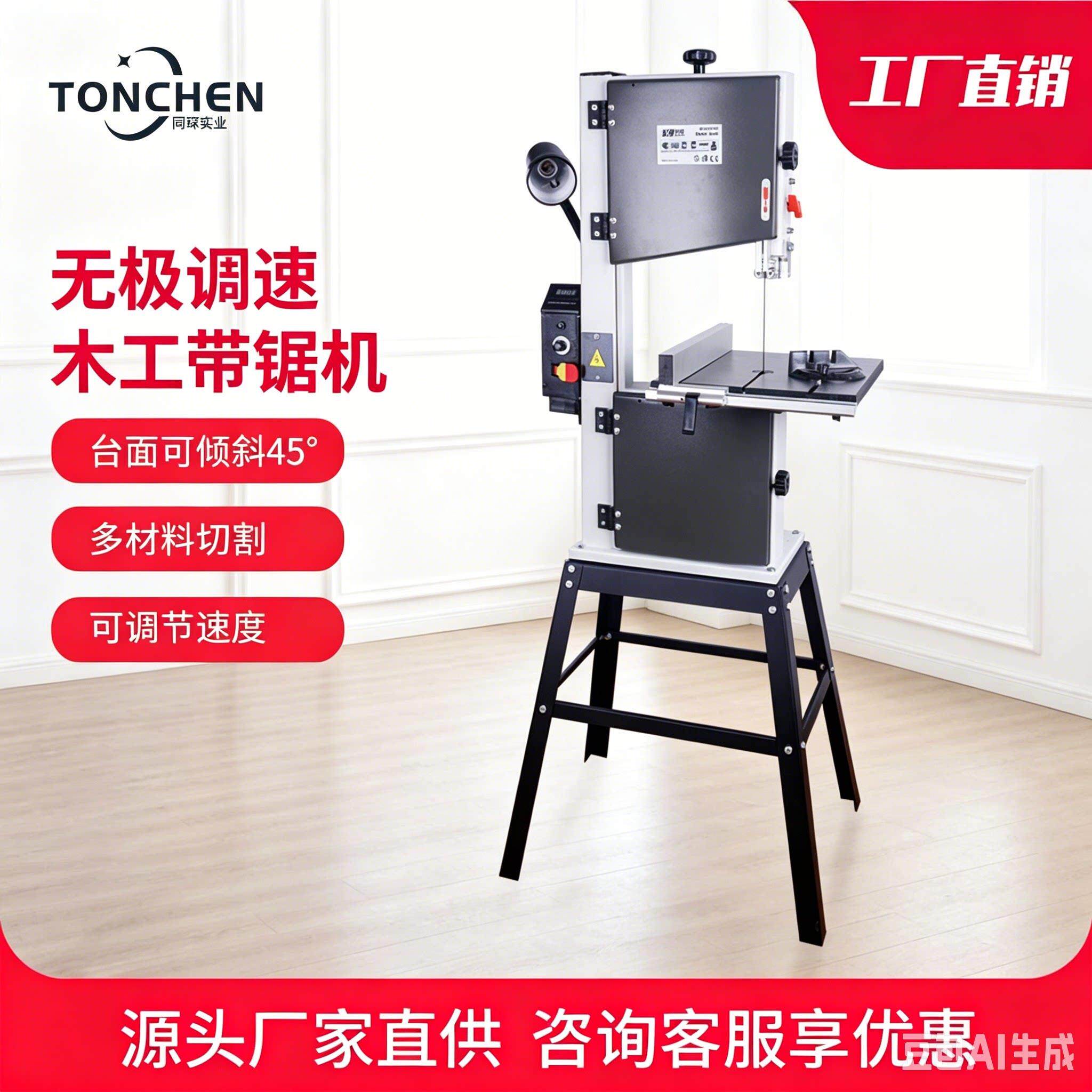 带锯机10寸调速木工曲线锯 细木工带锯条木工机械工具佛珠开料机