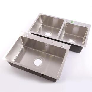 直销新款 厨房用2.0厚水槽201不锈钢家用单盆双盆洗菜盆菜盆沥水篮