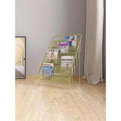 杂志架报刊置物架图书绘本架铁艺收纳杂志架置物架落地幼儿书报架