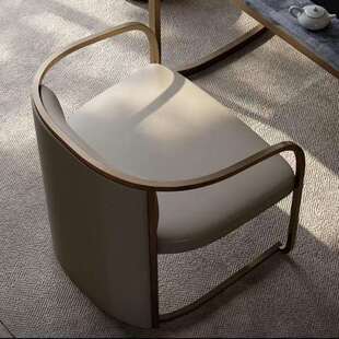 意式轻奢茶椅简约椅子家用客厅办公书房茶桌主人椅北欧阳台庭院椅