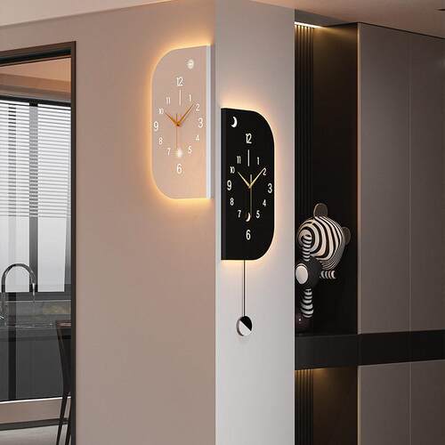 高级感双面钟表转角挂钟现代简约家用2025年新款客厅创意拐角时钟