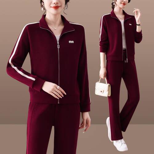 高端运跑动套女秋休闲气春质减龄别致女士步外套品牌装87722378两