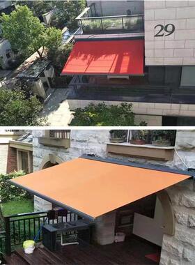 豪华全盒式伸缩雨棚体电手动摇金一带LED灯重型铝合材质遮UON阳蓬