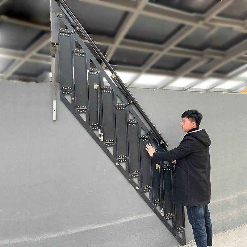 折叠楼梯阁楼覆式楼跃层室内小户型loft公寓家用户外定制铁楼梯