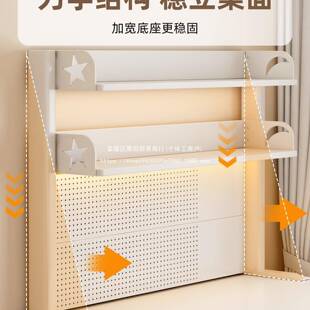 书架学桌面置物架带洞洞板多层纳收架儿童绘本985架铁艺习桌物储