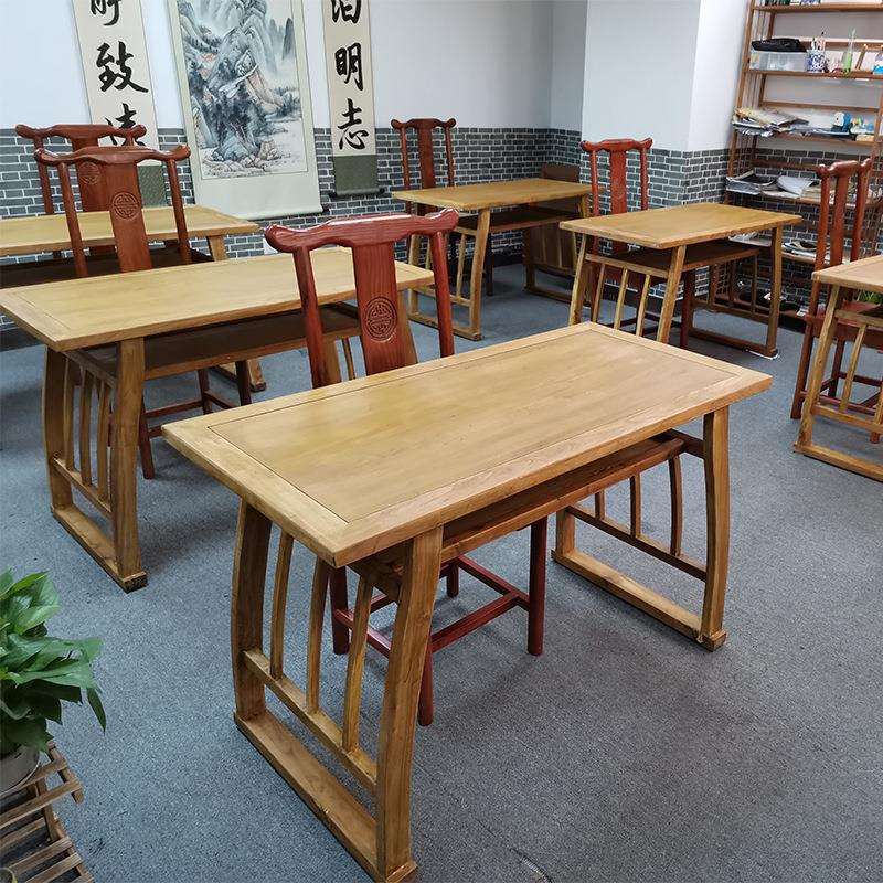 厂家直供国学桌子中式国学堂学习桌椅双人小学生中式书画书法桌