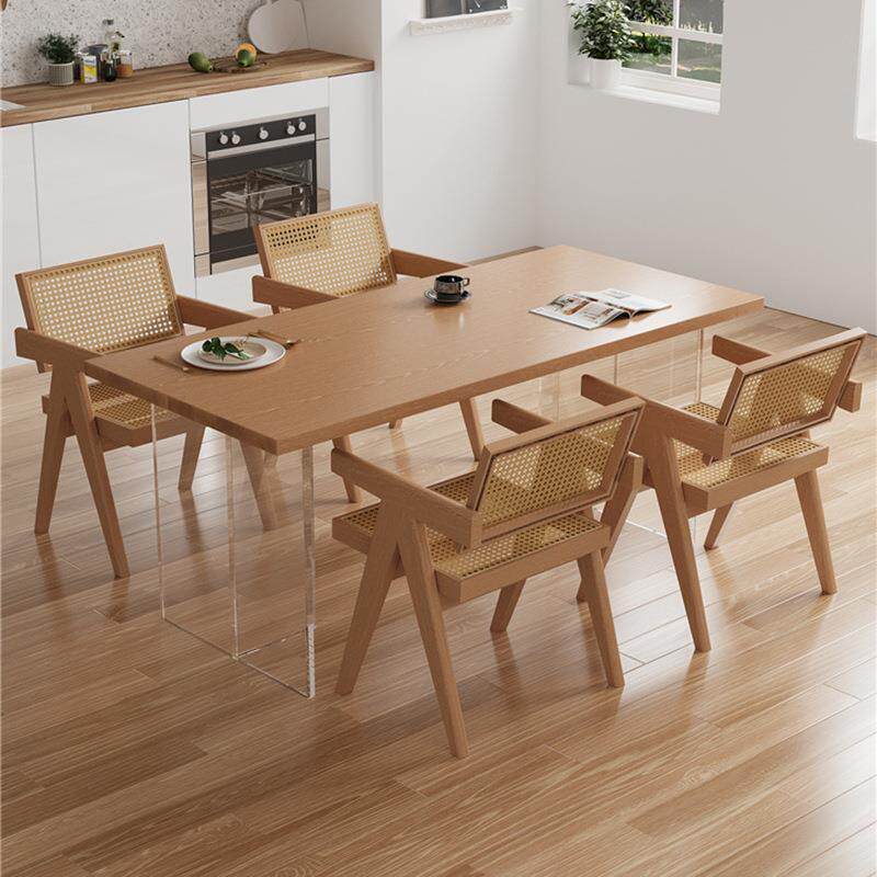 亚克悬浮力桌SM-B688#全实木桌餐椅组合家板用客厅原木家具轻奢大