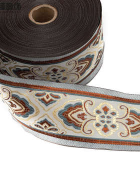 宽6厘米 窗帘提花布织带民族风刺绣花边DIY服装布艺拼接布条CC06