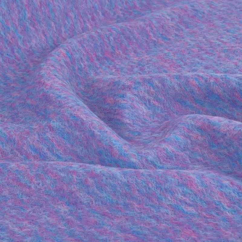 单面长毛针织波纹5OET羊4毛肌理感时装面料水秋冬水波纹大衣布料